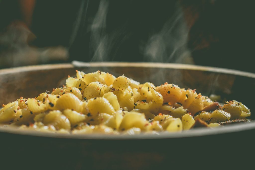 This image shows food being reheated.