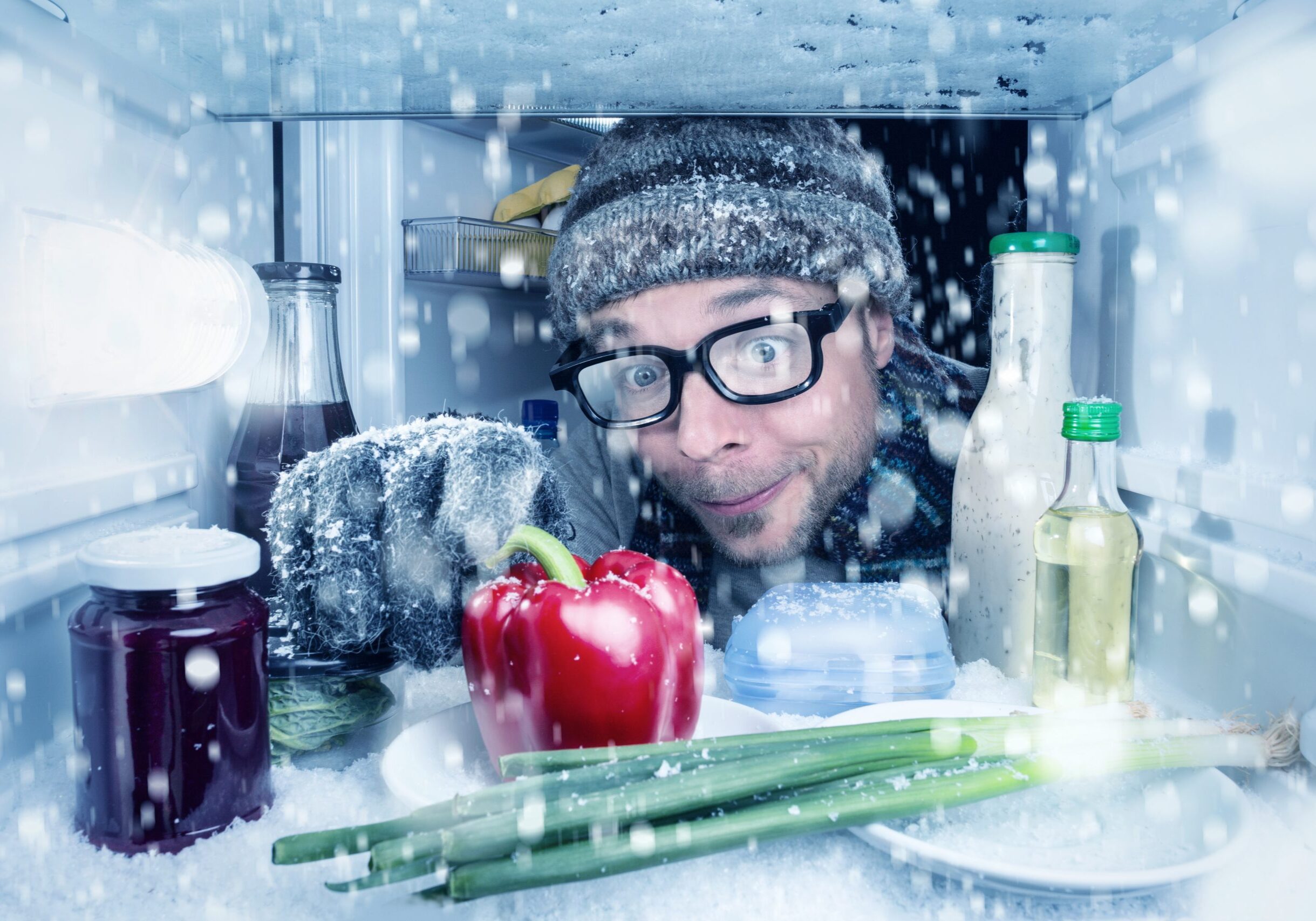 Es schneit im Kühlschrank